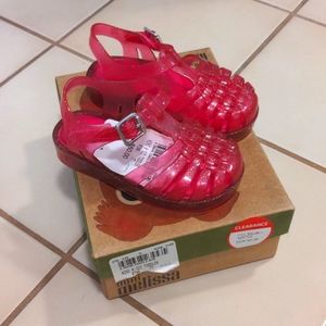 Mini Melissa toddler pink glitter fisherman sandals